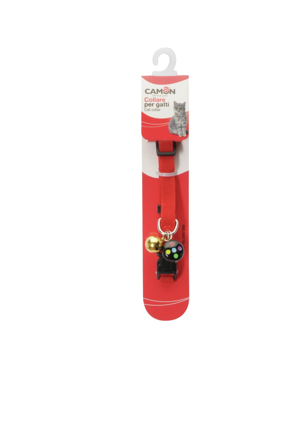 Collare elasticizzato bicolore Camon in nylon per gatti con campanellino, colore assortito Collare elasticizzato bicolore Camon in nylon per gatti con campanellino, colore assortito